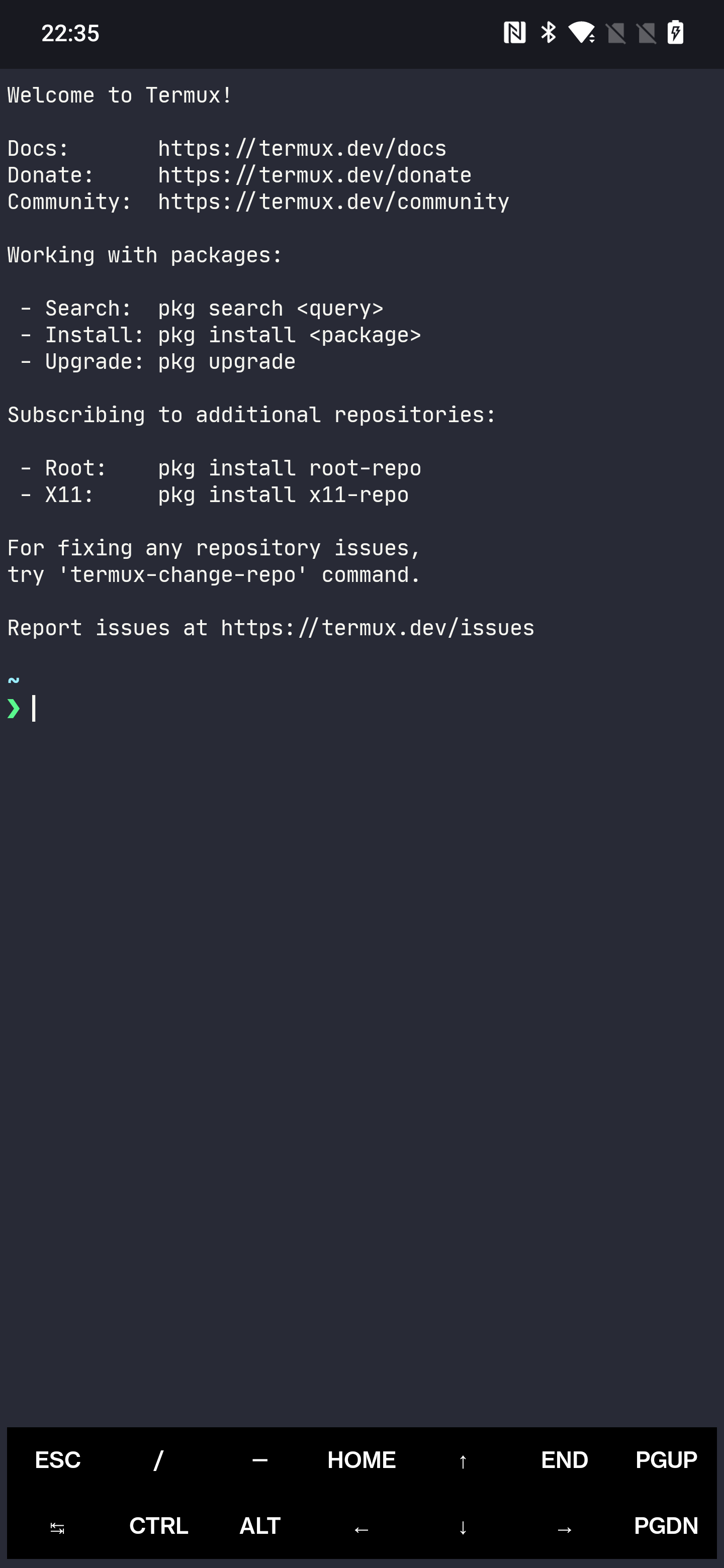 Termux terminal styled with the Dracula color scheme and JetBrains Mono font, applied via Termux Neon